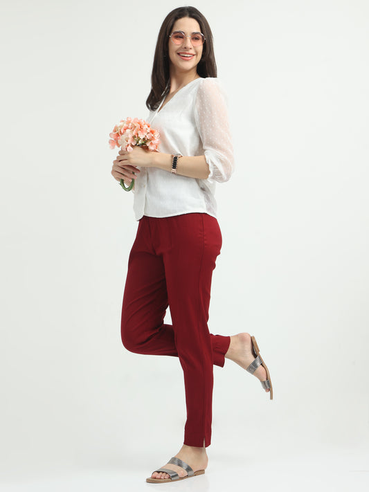 Everyday Stretch Pocket Pants - Dark Maroon