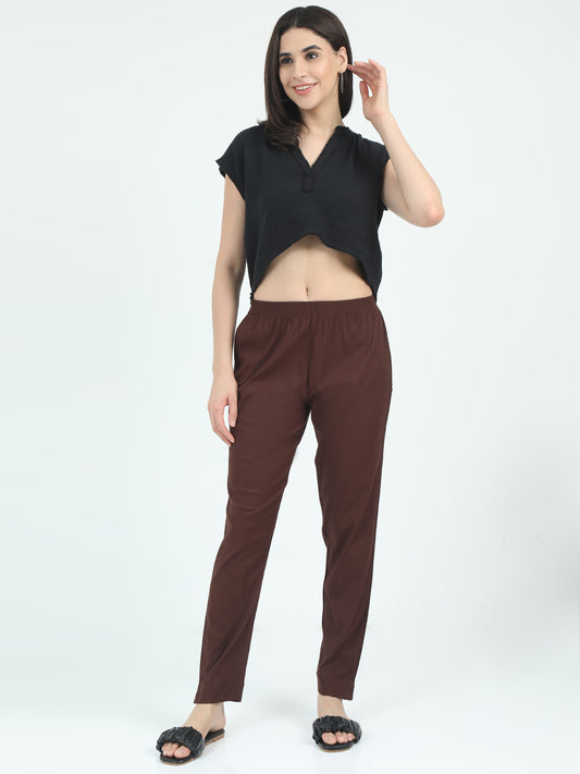 Everyday Stretch Pocket Pants - Chocolate Brown