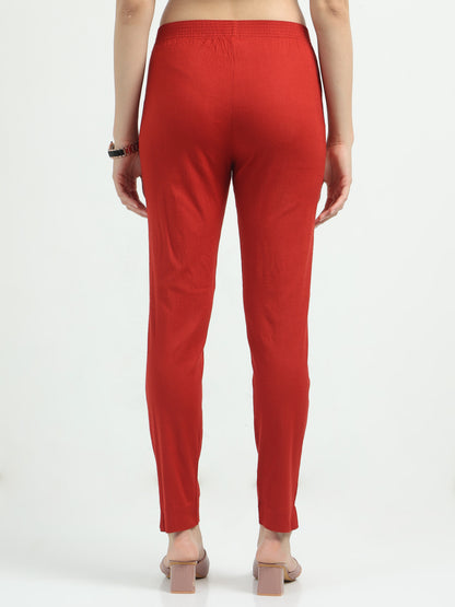 Everyday Stretch Pocket Pants - Reddish Maroon