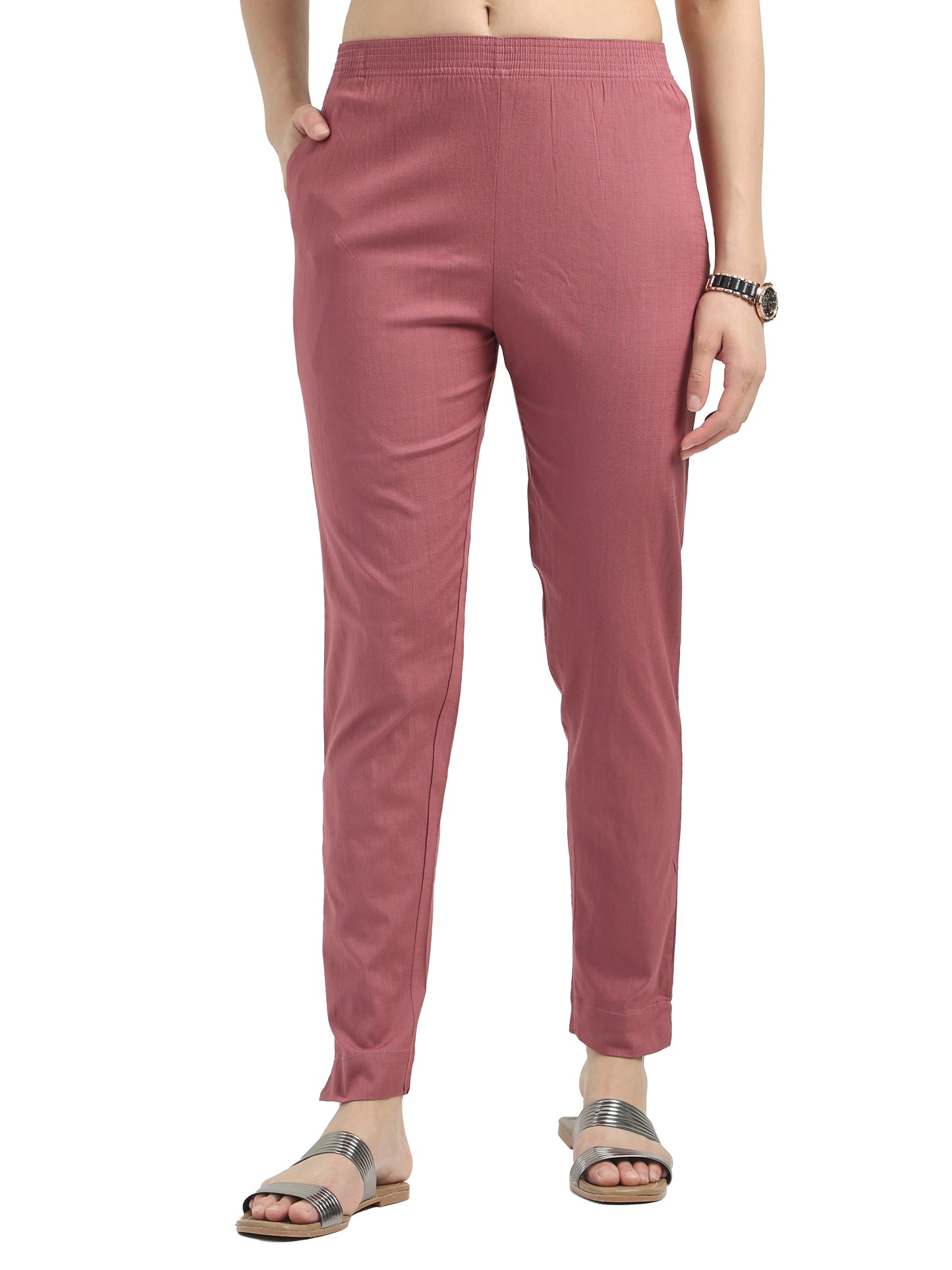Everyday Stretch Pocket Pants - Beige Red