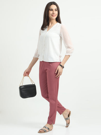 Everyday Stretch Pocket Pants - Beige Red