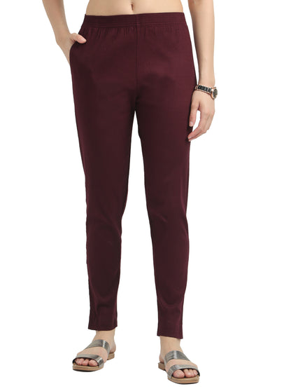 Everyday Stretch Pocket Pants - Wine Red