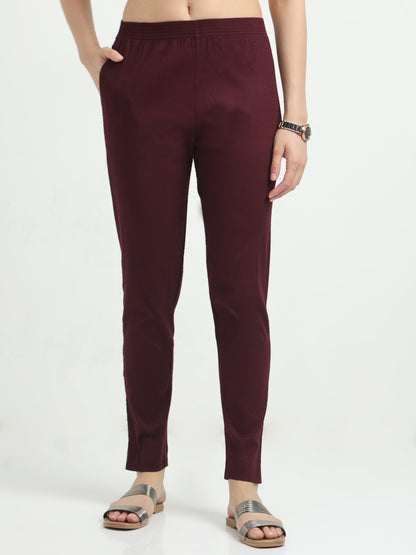 Everyday Stretch Pocket Pants - Wine Red