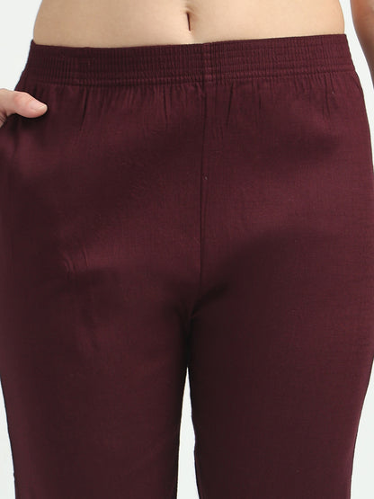 Everyday Stretch Pocket Pants - Wine Red