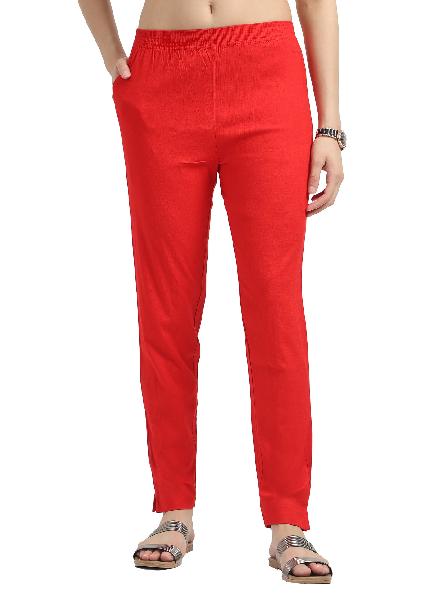 Everyday Stretch Pocket Pants - Red