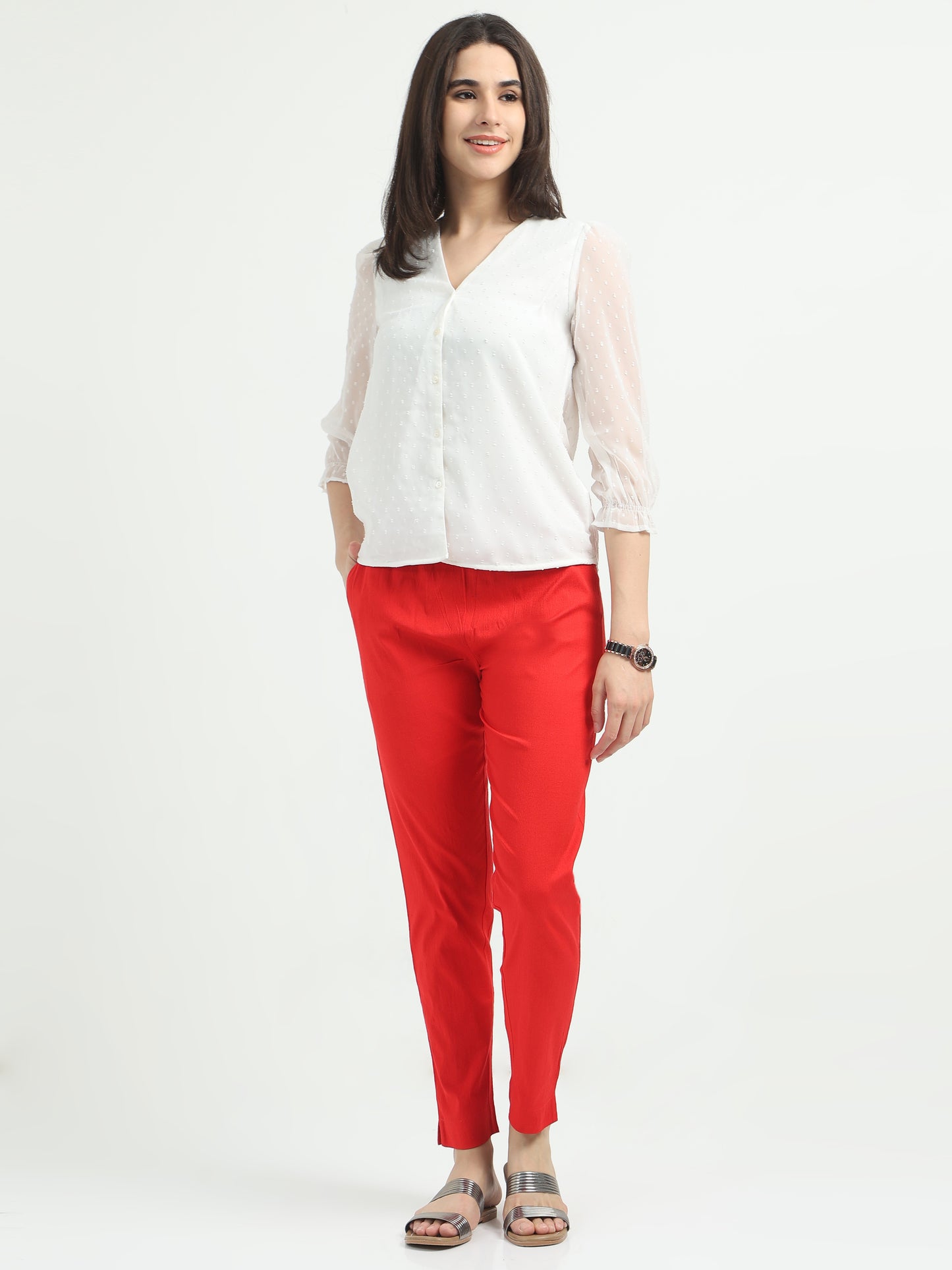 Everyday Stretch Pocket Pants - Red