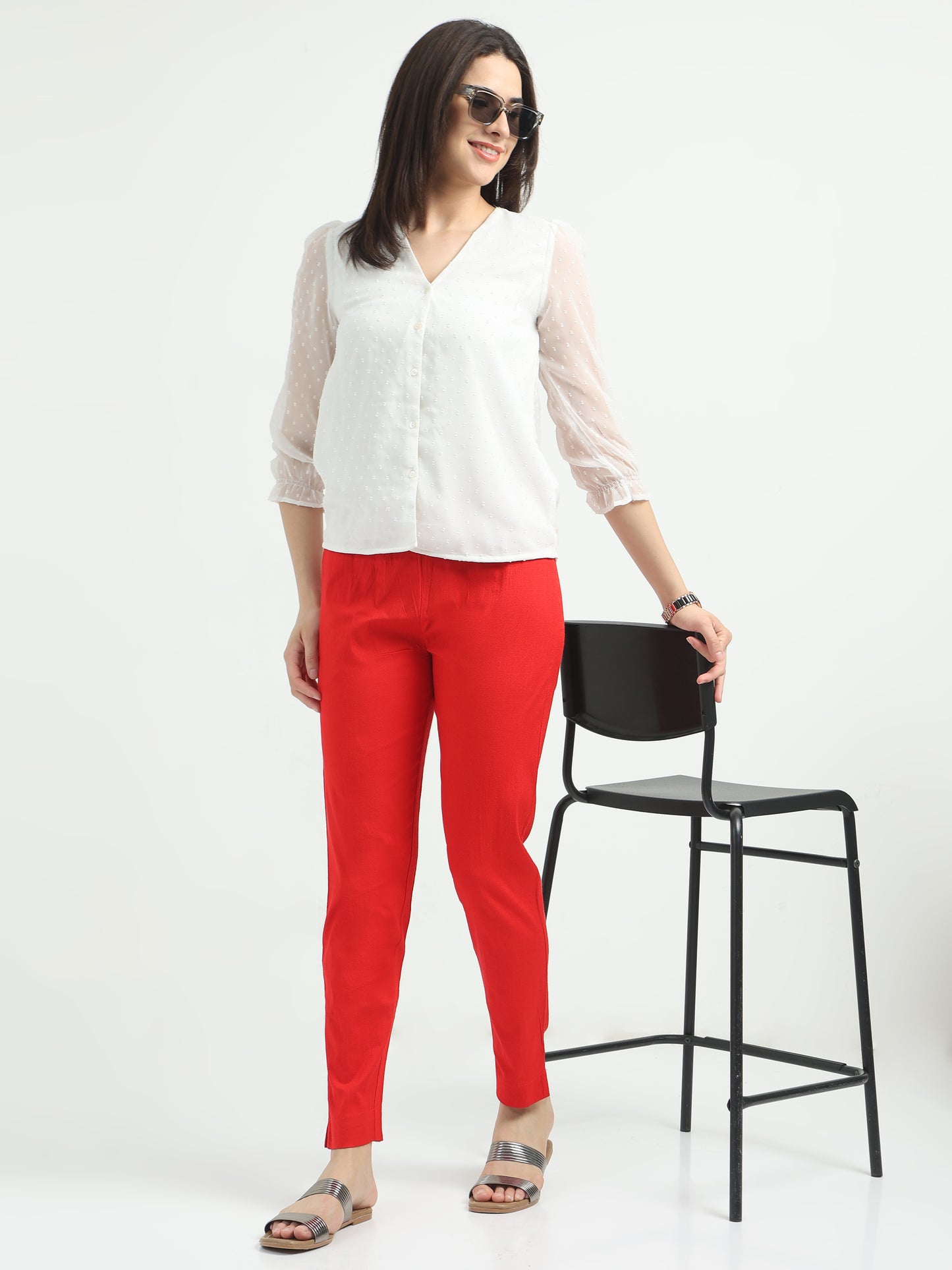 Everyday Stretch Pocket Pants - Red