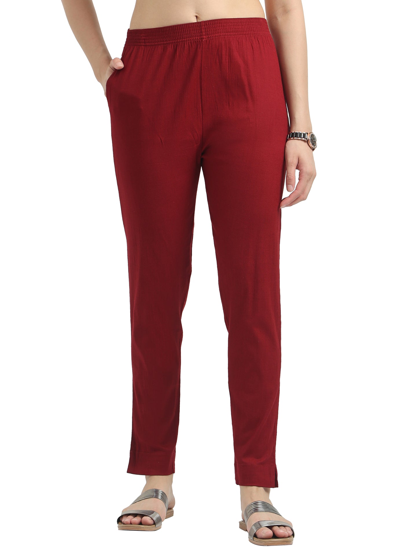 Everyday Stretch Pocket Pants - Dark Maroon