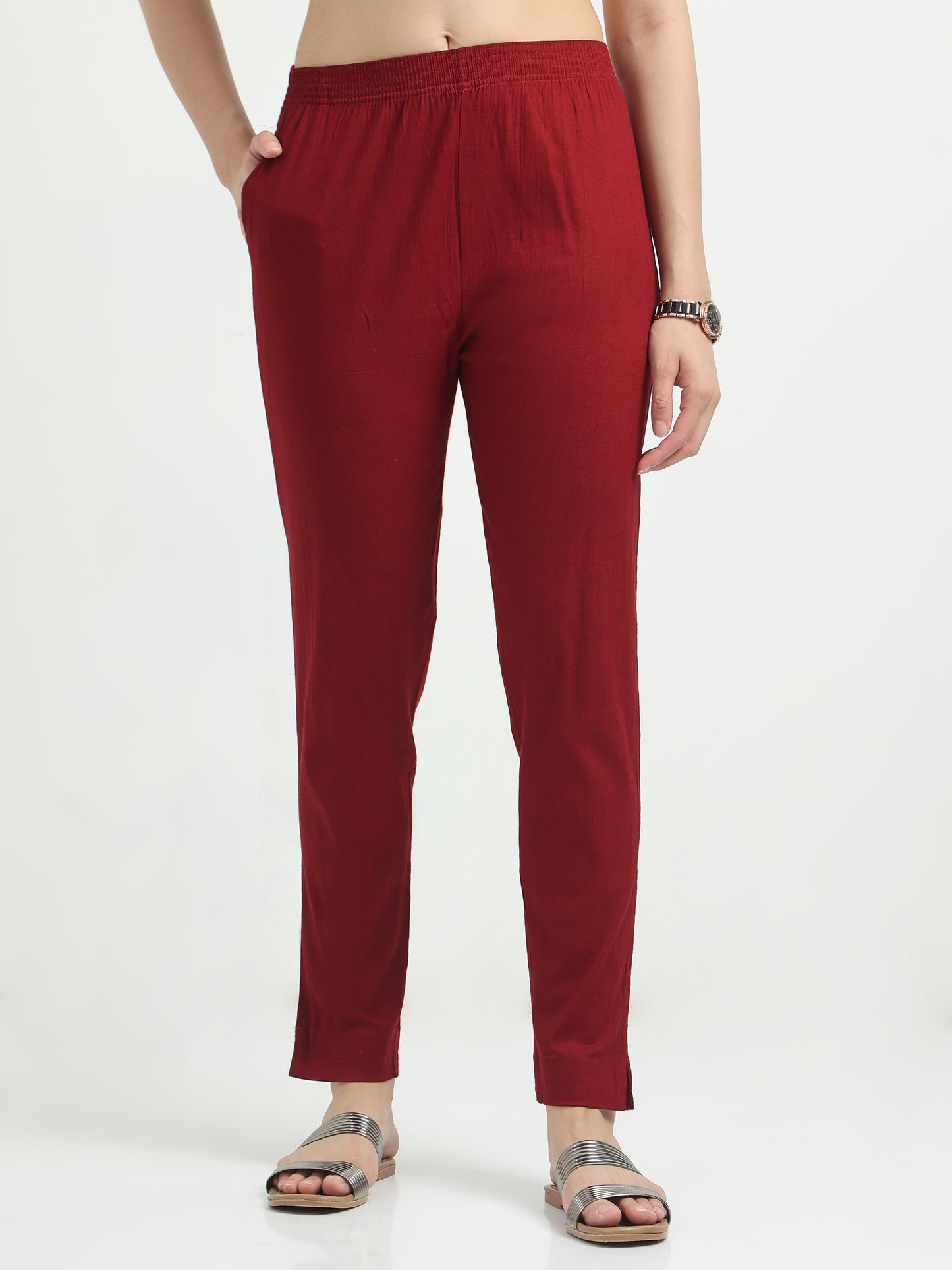 Everyday Stretch Pocket Pants - Dark Maroon