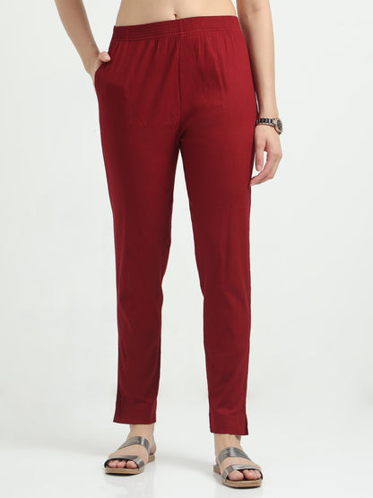 Everyday Stretch Pocket Pants - Dark Maroon