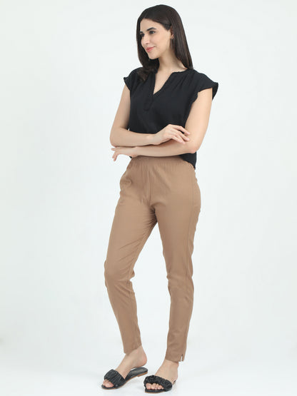 Everyday Stretch Pocket Pants - Pale Brown