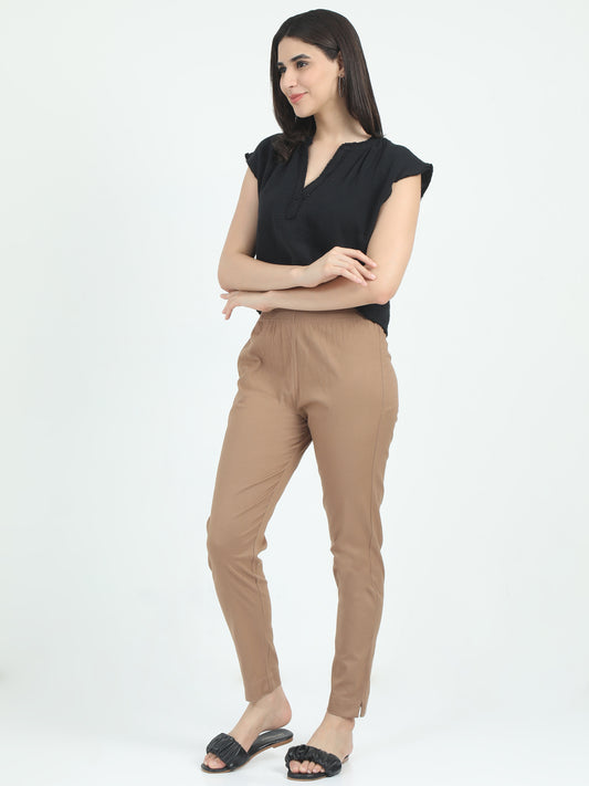 Everyday Stretch Pocket Pants - Pale Brown
