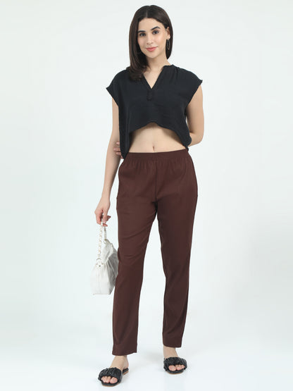 Everyday Stretch Pocket Pants - Chocolate Brown