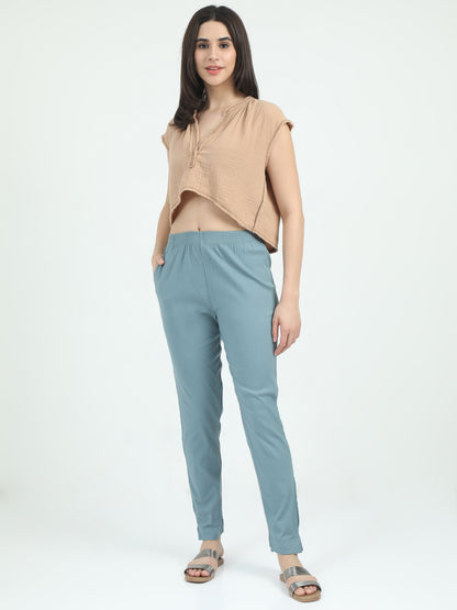 Everyday Stretch Pocket Pants - Pigeon Blue