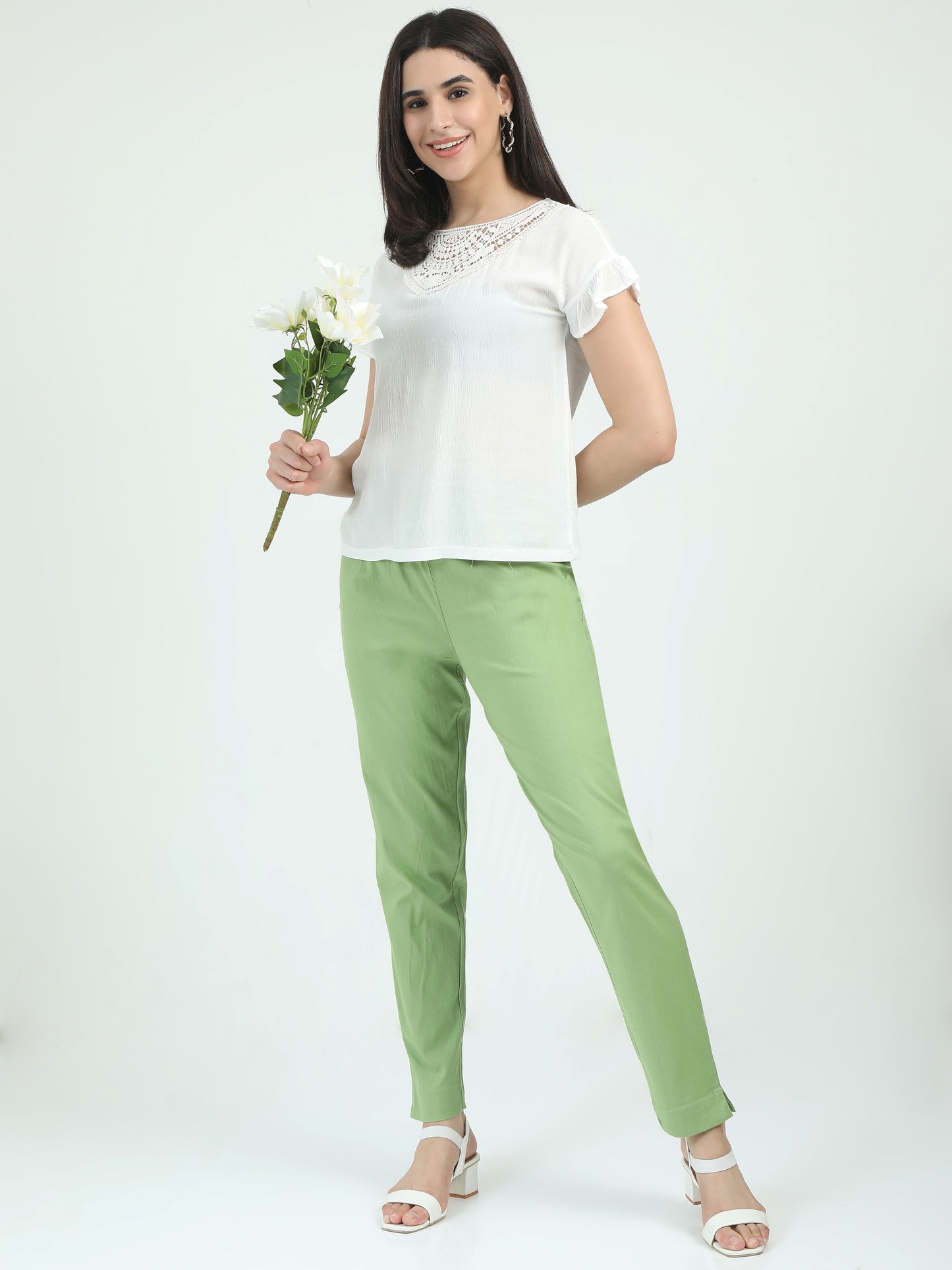 Everyday Stretch Pocket Pants - Pale Green