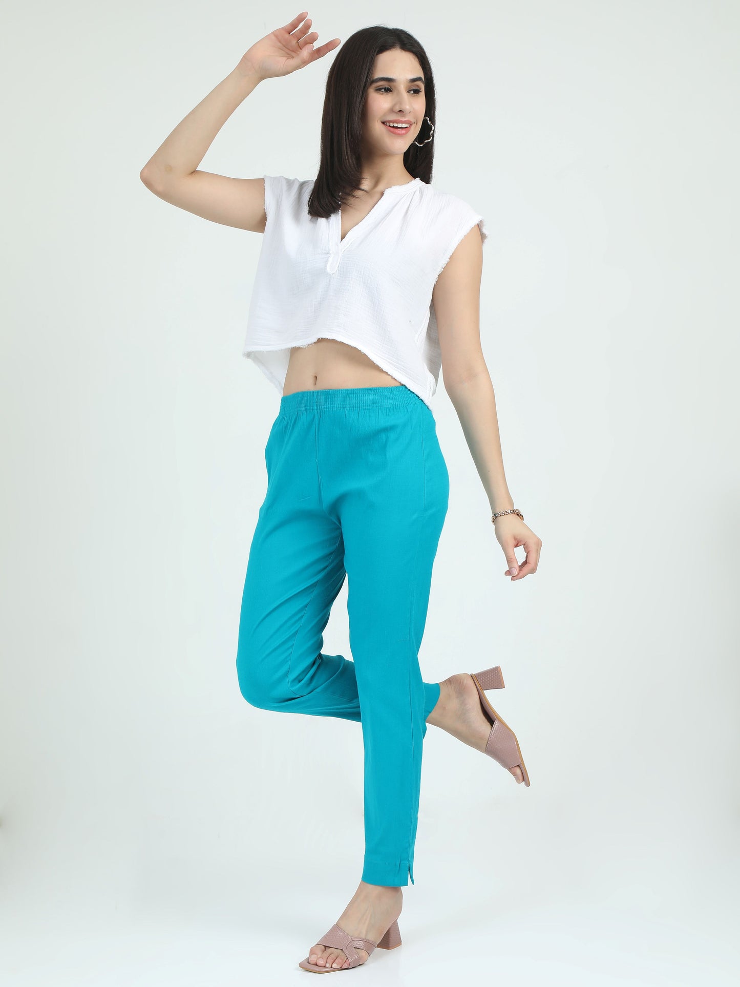 Everyday Stretch Pocket Pants - Bright Teal
