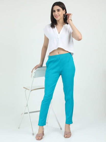 Everyday Stretch Pocket Pants - Bright Teal
